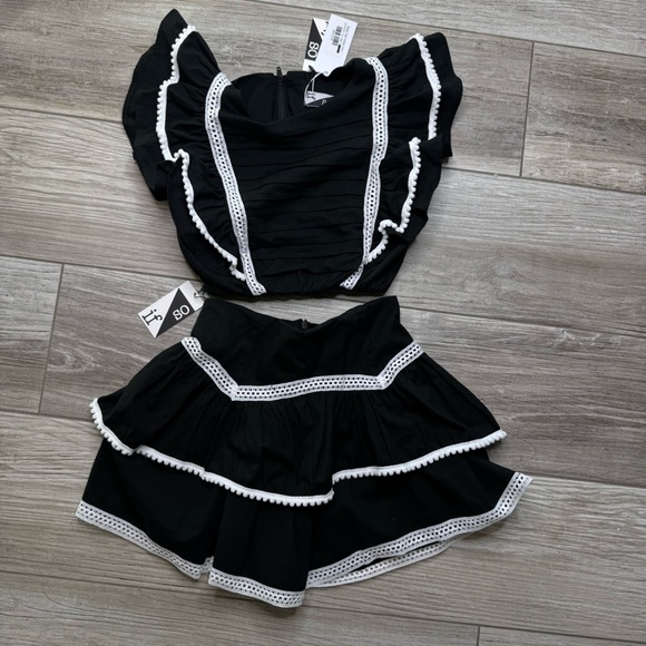 IF SO Black White Trim Two Piece Dress Size 10/12 - Picture 5 of 13